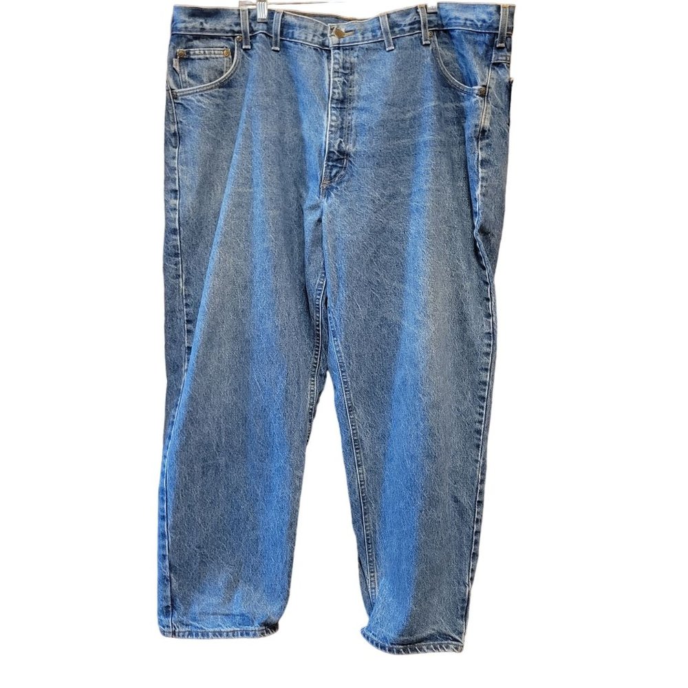 Carhartt Mens Size 46X30  Denim Jeans Union Made In USA B113 DST **READ**‎